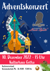 Mit einem Plakat wirbt die Kreismusikschule für das Adventskonzert.