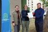 Rebecca Möller und Andrea Haase von der Initiative STADTteilLEBEN zusammen mit Sozialplaner Maximilian Lübbe vom Landratsamt Gotha.